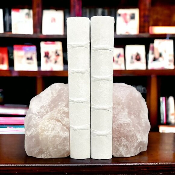 Rose Quartz Bookends, Natural Characteristics, Pink Crystal Bookends (AA) - Picture 10 of 10